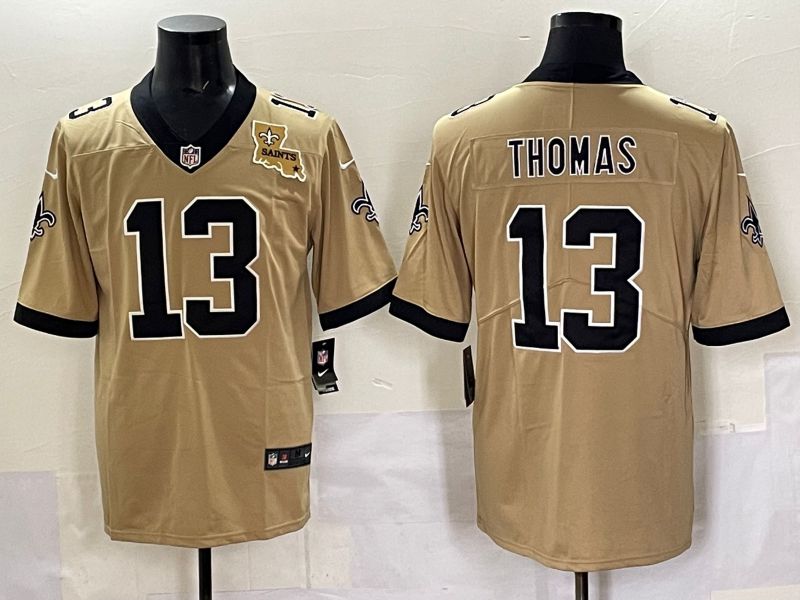 Men 2025 New Orleans Saints #13 Thomas Yellow Limited NFL Jersey style 02